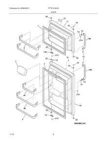 03 - Doors parts for Frigidaire Refrigerator FFTR1515LWA from AppliancePartsPros.com