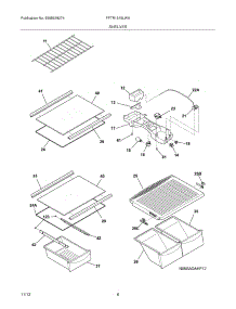 07 - Shelves parts for Frigidaire Refrigerator FFTR1515LWA from AppliancePartsPros.com