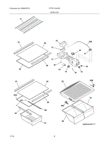 07 - Shelves parts for Frigidaire Refrigerator FFTR1515LWD from AppliancePartsPros.com