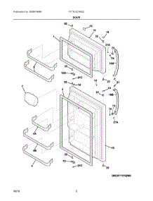 02 - Door parts for Frigidaire Refrigerator FFTR1521RW2 from AppliancePartsPros.com
