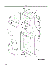 02 - Door parts for Frigidaire Refrigerator FFTR1521RW3 from AppliancePartsPros.com