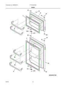 02 - Door parts for Frigidaire Refrigerator FFTR15D0PW0 from AppliancePartsPros.com