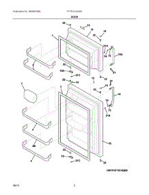 02 - Door parts for Frigidaire Refrigerator FFTR1614QW4 from AppliancePartsPros.com