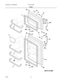 02 - Door parts for Frigidaire Refrigerator FFTR1614QW6 from AppliancePartsPros.com