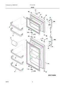 02 - Door parts for Frigidaire Refrigerator FFTR1619RW1 from AppliancePartsPros.com