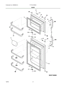 02 - Door parts for Frigidaire Refrigerator FFTR1619RW2 from AppliancePartsPros.com