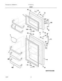 02 - Door parts for Frigidaire Refrigerator FFTR1621QW1 from AppliancePartsPros.com