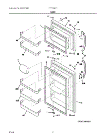 02 - Door parts for Frigidaire Refrigerator FFTR1621RW0 from AppliancePartsPros.com