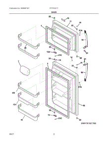02 - Door parts for Frigidaire Refrigerator FFTR1621TW0 from AppliancePartsPros.com
