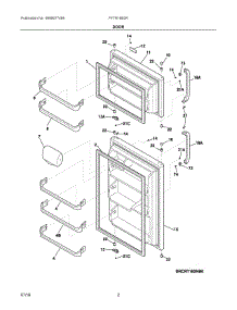 02 - Door parts for Frigidaire Refrigerator FFTR16B2RW0 from AppliancePartsPros.com