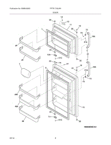03 - Doors parts for Frigidaire Refrigerator FFTR1715LWH from AppliancePartsPros.com