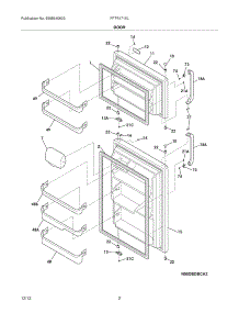 03 - Doors parts for Frigidaire Refrigerator FFTR1715LWK from AppliancePartsPros.com