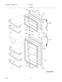 03 - Doors parts for Frigidaire Refrigerator FFTR1817LWH from AppliancePartsPros.com