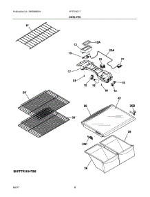 04 - Shelves parts for Frigidaire Refrigerator FFTR1821TB0 from AppliancePartsPros.com