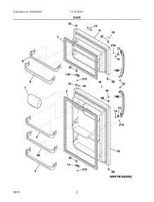 02 - Door parts for Frigidaire Refrigerator FFTR18D2PB4 from AppliancePartsPros.com