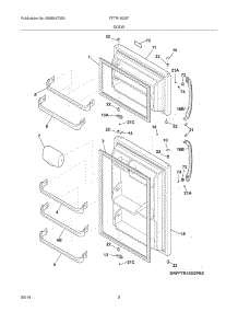 03 - Doors parts for Frigidaire Refrigerator FFTR18D2PB7 from AppliancePartsPros.com
