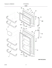 03 - Door parts for Frigidaire Refrigerator FFTR18D2PS5 from AppliancePartsPros.com