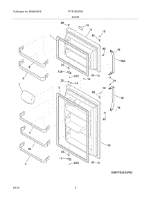 03 - Door parts for Frigidaire Refrigerator FFTR18D2PS6 from AppliancePartsPros.com