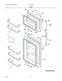02 - Door parts for Frigidaire Refrigerator FFTR18D2PS7 from AppliancePartsPros.com