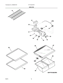 04 - Shelves parts for Frigidaire Refrigerator FFTR18D2PS7 from AppliancePartsPros.com