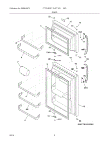 03 - Doors parts for Frigidaire Refrigerator FFTR18D2PW6 from AppliancePartsPros.com