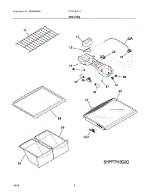 04 - Shelves parts for Frigidaire Refrigerator FFTR18D2QW5A from AppliancePartsPros.com