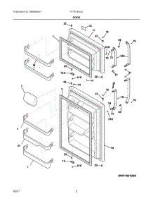 02 - Door parts for Frigidaire Refrigerator FFTR18D2QW8B from AppliancePartsPros.com