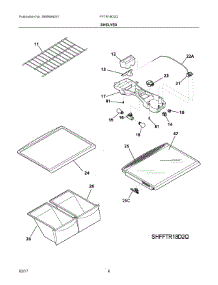 04 - Shelves parts for Frigidaire Refrigerator FFTR18D2QW8B from AppliancePartsPros.com