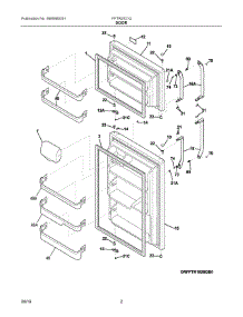 02 - Door parts for Frigidaire Refrigerator FFTR2021QB2 from AppliancePartsPros.com