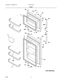 02 - Door parts for Frigidaire Refrigerator FFTR2021QS4 from AppliancePartsPros.com