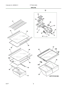 04 - Shelves parts for Frigidaire Refrigerator FFTR2021QS9A from AppliancePartsPros.com