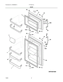 02 - Door parts for Frigidaire Refrigerator FFTR2021QW6 from AppliancePartsPros.com