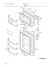02 - Door parts for Frigidaire Refrigerator FFTR2021QW8A from AppliancePartsPros.com