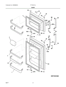 02 - Door parts for Frigidaire Refrigerator FFTR2021QW9A from AppliancePartsPros.com