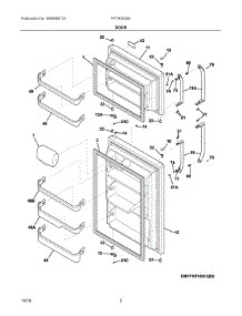 02 - Door parts for Frigidaire Refrigerator FFTR2028SE1 from AppliancePartsPros.com