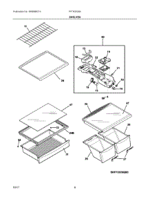04 - Shelves parts for Frigidaire Refrigerator FFTR2028SP2A from AppliancePartsPros.com