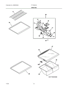 04 - Shelves parts for Frigidaire Refrigerator FFTR20D2QS0 from AppliancePartsPros.com