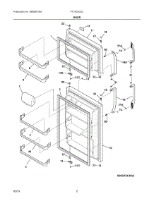 02 - Door parts for Frigidaire Refrigerator FFTR20G2QS1 from AppliancePartsPros.com