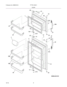 03 - Doors parts for Frigidaire Refrigerator FFTR2126LBH from AppliancePartsPros.com