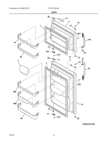 02 - Door parts for Frigidaire Refrigerator FFTR2126LBK from AppliancePartsPros.com