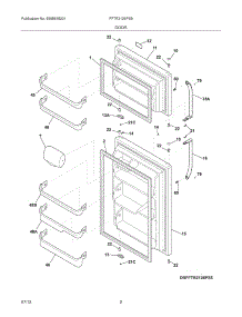 03 - Door parts for Frigidaire Refrigerator FFTR2126PS9 from AppliancePartsPros.com
