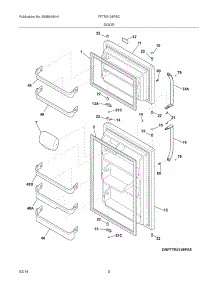 03 - Doors parts for Frigidaire Refrigerator FFTR2126PSC from AppliancePartsPros.com