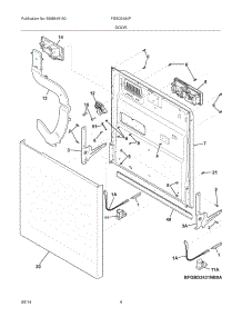 05 - Door parts for Frigidaire Dishwasher FGBD2434PF1A from AppliancePartsPros.com