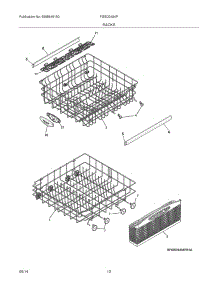 13 - Racks parts for Frigidaire Dishwasher FGBD2434PF1A from AppliancePartsPros.com