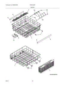 13 - Racks parts for Frigidaire Dishwasher FGBD2438PB3A from AppliancePartsPros.com
