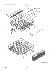 13 - Racks parts for Frigidaire Dishwasher FGBD2438PW1A from AppliancePartsPros.com