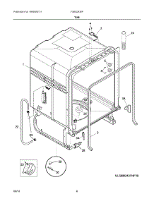 04 - Tub parts for Frigidaire Dishwasher FGBD2438PW4A from AppliancePartsPros.com