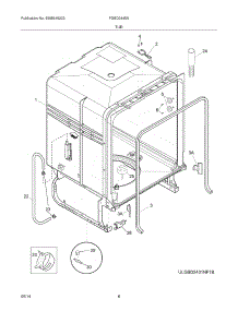 07 - Tub parts for Frigidaire Dishwasher FGBD2445NB2A from AppliancePartsPros.com