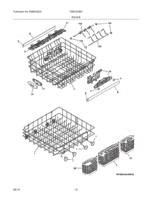 13 - Racks parts for Frigidaire Dishwasher FGBD2445NW2A from AppliancePartsPros.com