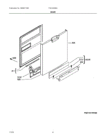 03 - Door parts for Frigidaire Dishwasher FGCD2456QB1B from AppliancePartsPros.com